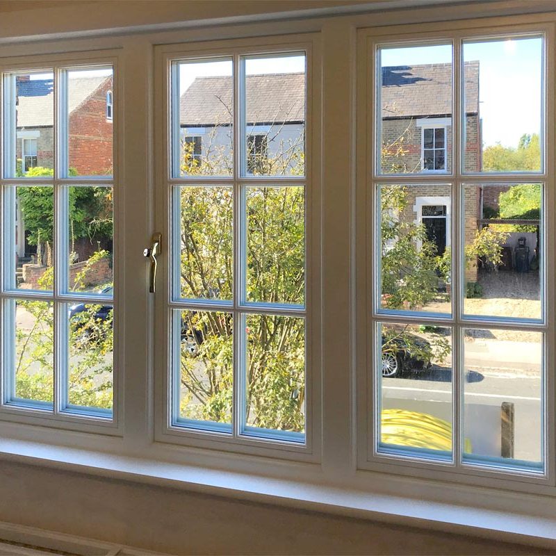 Casement window (white frame) Flush casement timber window in painted white finish