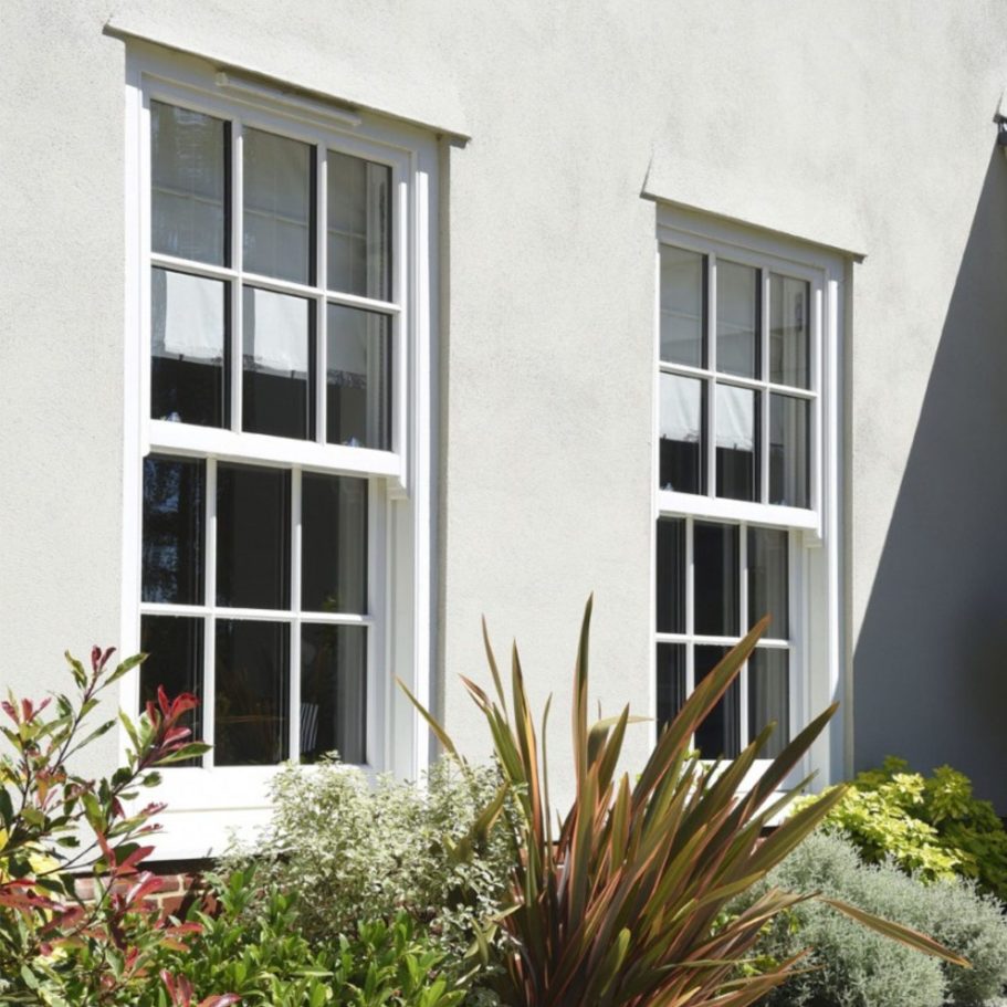Box sash windows Traditional box sash timber window with glazing bars, Hackney